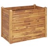 vidaXL Garden Raised Bed Powder-coated Steel 126.8"x39.4"x14.2" Gray - 2 of 4