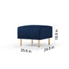 NicBex Modern 25.6" Rectangle Ottomans Velvet Footstools with Channel Tufted and Metal Legs for Bedroom and Living Room - 2 of 4