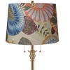360 Lighting Dyna 58"H Antique Brass and Tropical Flower Shade 2-Light Floor Lamp - 2 of 4