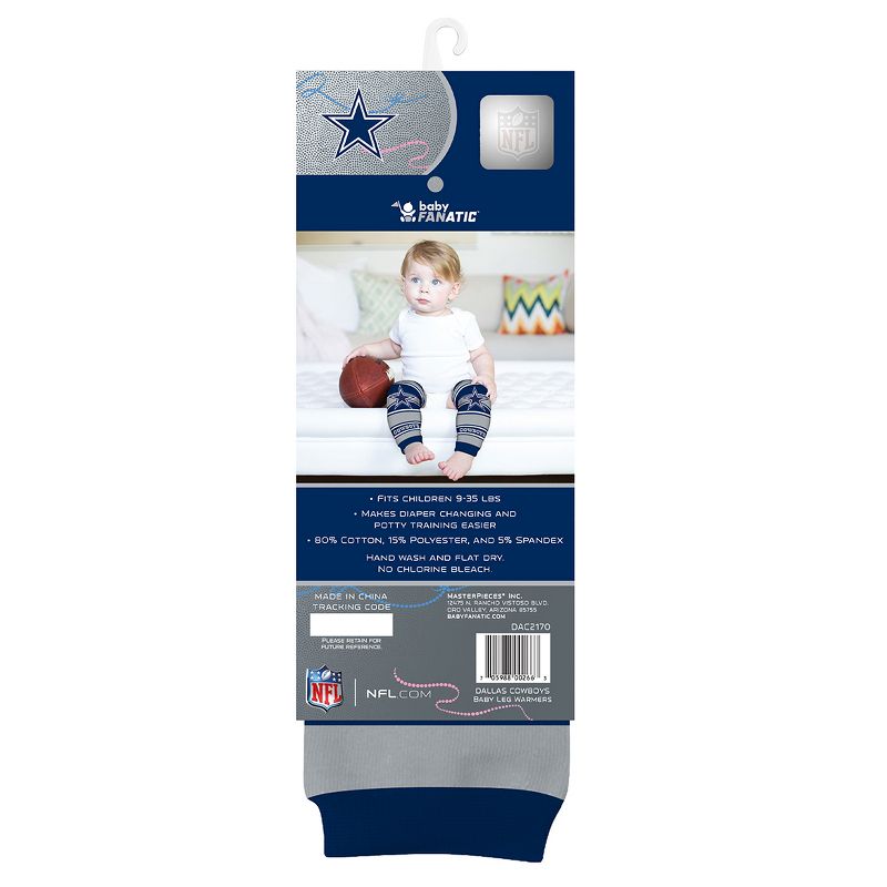 Baby Fanatic Officially Licensed Toddler & Baby Unisex Crawler Leg Warmers - NFL Dallas Cowboys, 2 of 7