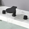 Cobbe Bathroom Faucet 3-Hole Bathroom Sink Faucet with Waterfall Spout 2-Handle Matte Black - 3 of 4