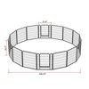 DSVIMOY 16 Panels Heavy Duty Metal Playpen with Door, 31.7"H Dog Fence Pet Exercise Pen for Outdoor, Black, 108.27"*108.27"*31.7" - 3 of 4