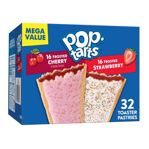 Pop-tarts Frosted Cherry And Frosted Strawberry Pastry Variety Pack - 32ct  / 54.1oz : Target