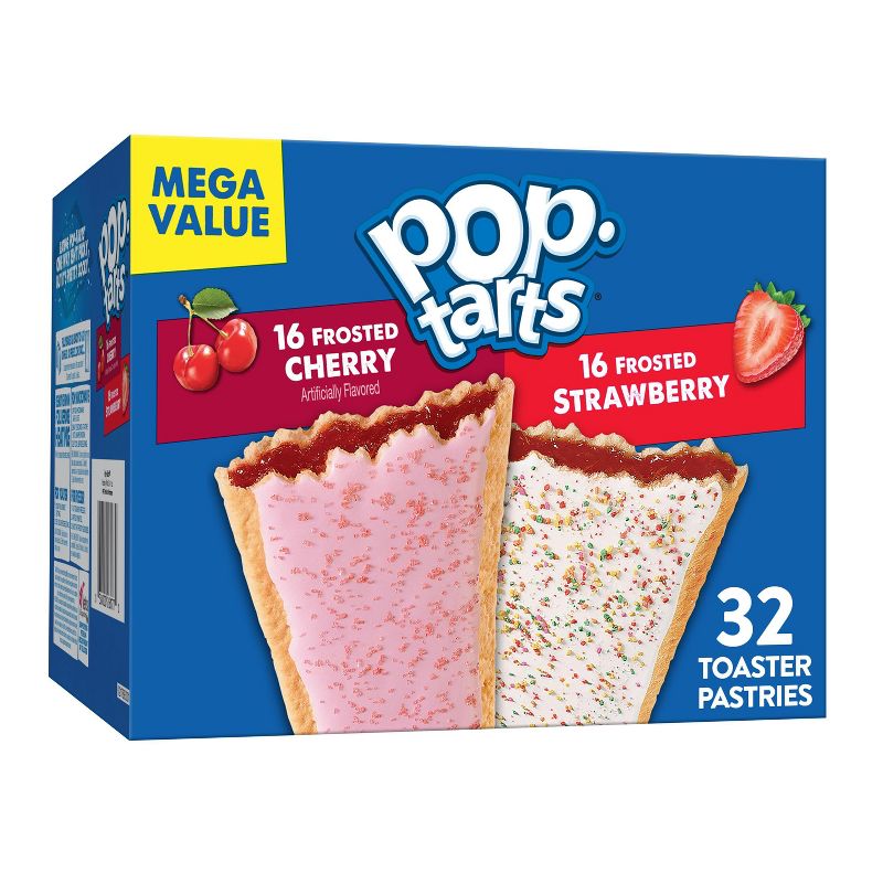 Pop-Tarts Frosted Cherry and Frosted Strawberry Pastry Variety Pack - 32ct / 54.1oz, 1 of 10