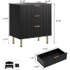 3 Drawer Dresser for Bedroom, Fluted Modern Nightstand with Deep Drawers, Chest of Drawers with Wide Top, Wooden Dresser Organizer - 2 of 4