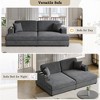 86.5"W Oversized Loveseat, Corduroy Chaise Lounge Sofa with 2 USB Ports, 2 Cup Holders and 2 Throw Pillows - ModernLuxe - 4 of 4