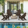 Arceso Folding Adirondack Chair,  15 Inch HDPS Fire Pit Patio Chairs Weather Resistant, Modern Plastic Outdoor Chairs with Cup Holder - 4 of 4