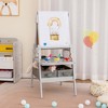 Costway 3-in-1 Art Easel for Kids with Magnetic Chalkboard & Whiteboard Paper Roll Gray/White/Pink/Green - 2 of 4