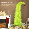 6 ft Bent Top Whimsical Christmas Tree, Pencil Xmas Tree with with Red Ball, Metal Base, Prelit with 230 LED Lights - 4 of 4