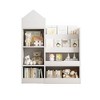 Fontoi Decorative Bookshelf, Bookcase with 6 Compartments 2 Baskets, Fabric Storage Organizer for Kids' Rooms Nursery, White, 11.82"*39.37"*31.5" - 3 of 4