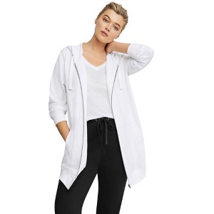 ellos Plus Size French Terry Long Zip Front Hoodie - 1 of 4