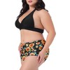 Agnes Orinda Women's Plus Size Sunflower High Waisted Halter Bathing Bikini Swimsuits Sets - 2 of 4