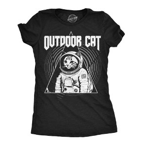 Womens Funny T Shirts Outdoor Cat Sarcastic Space Graphic Tee For Ladies - Crazy Dog Women's T Shirt - 1 of 4