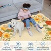 Modern Floral Rug Washable Rug with Non Slip Backing, Low Pile Thin Rug, Indoor Foldable Rug, Soft Aesthetic Printed Rug for Living Room, Bedroom - 3 of 4