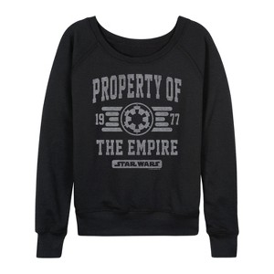Women's - Star Wars - Property Of Empire Lightweight French Terry Wide Neck Long Sleeve Shirt - 1 of 4