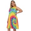 Coolmee Womens Summer Plus Size Midi Dress Loose Round Neck Sleeveless Sundresses - 4 of 4