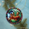 Michelangelo Sculpting David in Stained Glass Themed Christmas Ornament, Renaissance Italy Gift and Decor| OrnamentallyYou - image 4 of 4