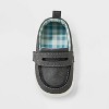 Baby Boys' Plaid Lining Moccasin Crib Shoes - Cat & Jack™ Black - 3 of 4