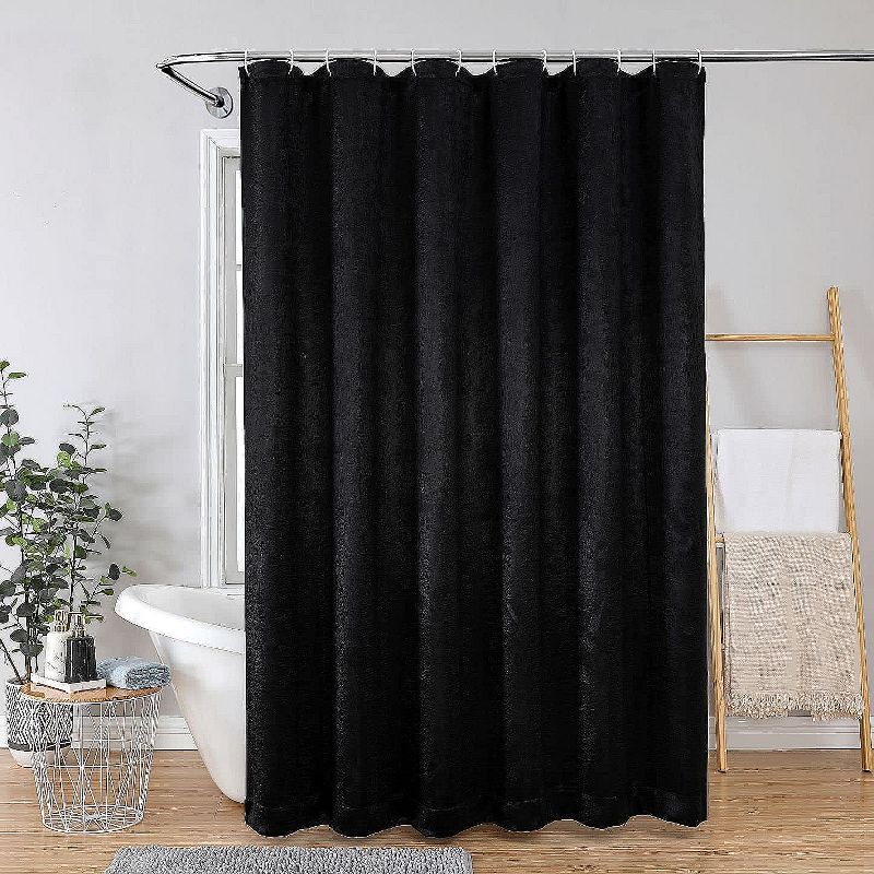 Kate Aurora Serena Elegant Jacquard Woven Fabric Shower Curtain - Standard Size, 2 of 6