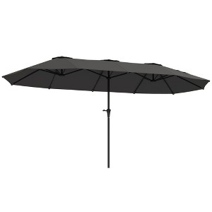 Aghana Digitals 13ft Double-Sided Patio Umbrella with Crank Lift, UPF30+ Polyester Fabric, Vents & - 1 of 4
