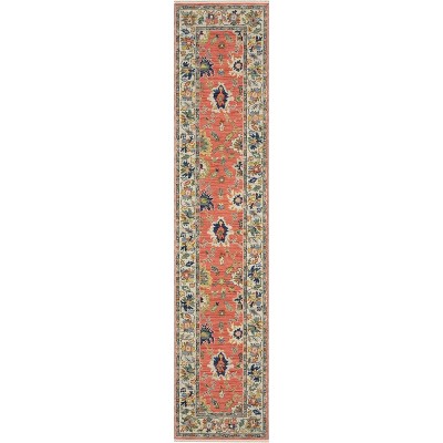 Oriental Weavers Lucca 2889B Salmon Pink / Multi Indoor Area Rug - 2'6" x 12'