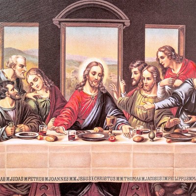 Ornate Gold Framed The Last Supper Canvas Print, 31.5" x 27.62"