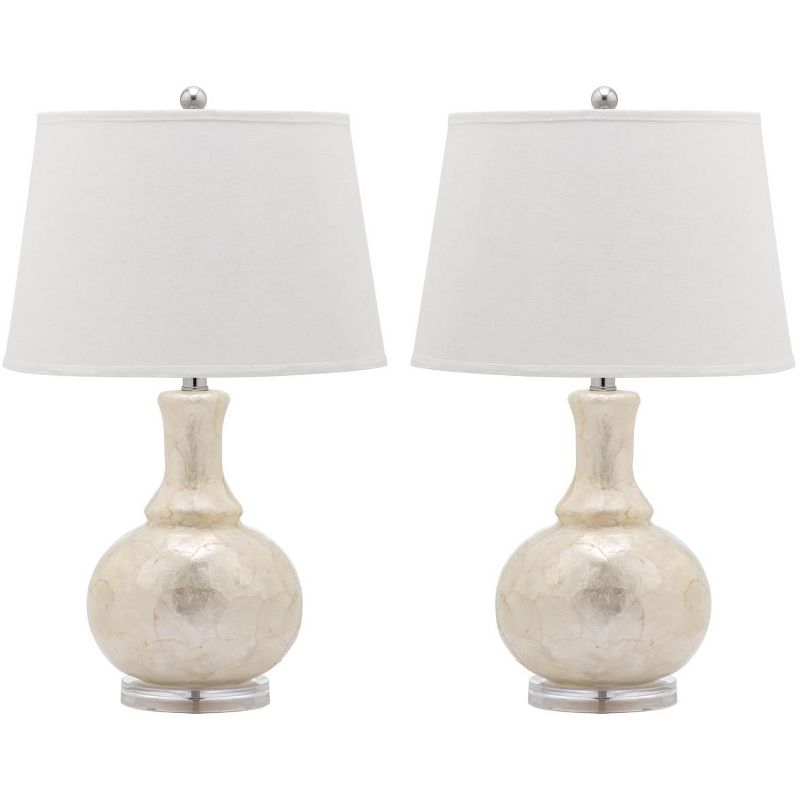 Shelley 25 Inch H Gourd Table Lamp (Set of 2) - White - Safavieh, 1 of 9