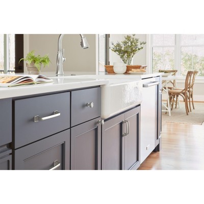 Ville 5.88" Brushed Nickel Traditional Cabinet Bar Pull