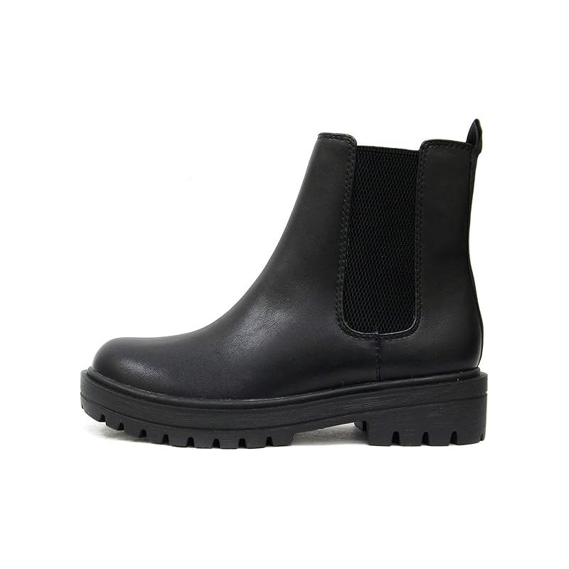 Soda Women’s Paden Chelsea Lug Sole Ankle Boot Black 5.5