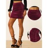 Allegra K Women's Velvet Party Bodycon Mini Ruched Skirt - 2 of 4