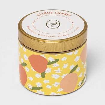 4oz Mini Patterned Tin Citrus Sunset Candle - Opalhouse™