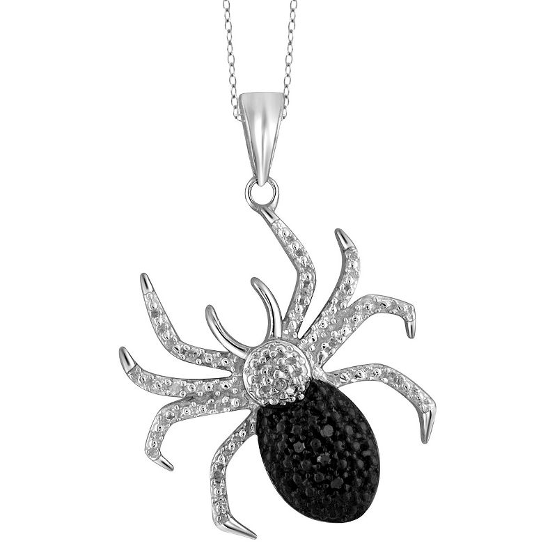 120 CT. T.W. Round-Cut Black and White Diamond Pave Set Spider Pendant (18"), 1 of 3