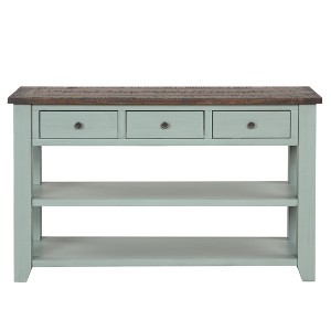 Bella Depot 48'' Solid Pine Wood Top Console Table with 3 Storage Drawers and 2 Shelves - 1 of 4