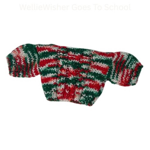 Детские свитеры Doll Clothes Superstore Hand Knit Red, White & Green Glitter Sweater for 18 Inch Dolls