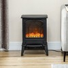HOMCOM Free standing Electric Fireplace Stove, Fireplace Heater with Realistic Flame Effect, Overheat Safety Protection, 750W / 1500W, Black - 3 of 4