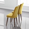FONTOI Dining Chairs, Mid-Century Modern Dining Chairs Set of 2 with Soft Upholstery for Kitchen Living Room, Yellow, 20"*36"*18" - 3 of 4