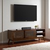 59" Mid Century Modern Rattan TV Stand for 65" TV, Boho Farmhouse Entertainment Center with Sliding Doors, Media Console Cabinet for Living Room - 4 of 4