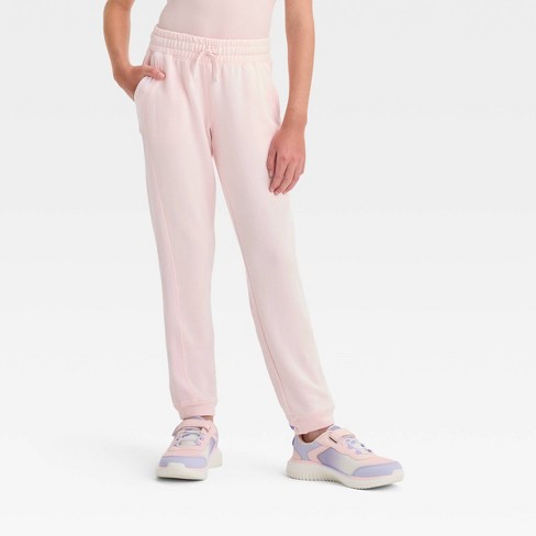 Girls' Cozy Fleece Pants - All In Motion™ Light Pink XS