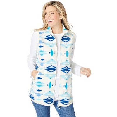 Woman Within Plus Size Zip-Front Microfleece Vest