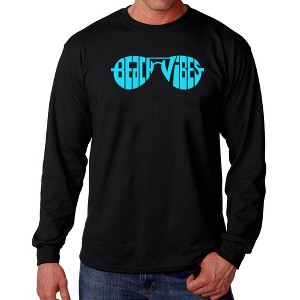 LA Pop Art Beach Vibes - Men's Word Art Long Sleeve T-Shirt - 1 of 4
