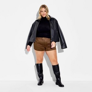 Women's Low-Rise Faux Leather Hot Shorts - Wild Fable™ - 1 of 3