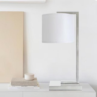 Cedar Hill 19-inch polished steel table lamp