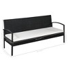 vidaXL 3 Seater Garden Sofa with Cushions Black Poly Rattan - 4 of 4