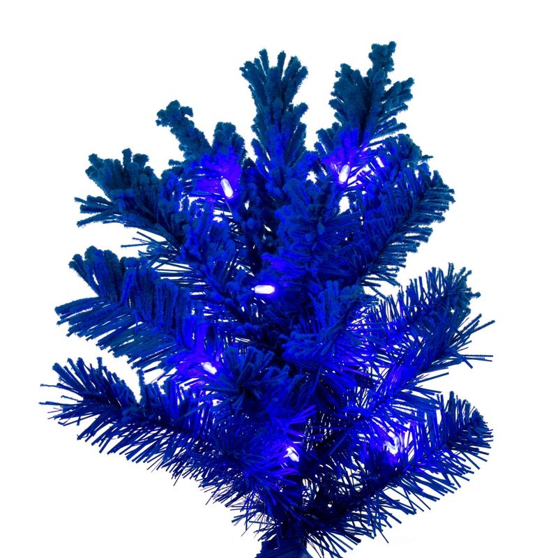 Vickerman Artifical Flocked Turquoise Slim Fir Christmas Tree, 2 of 5