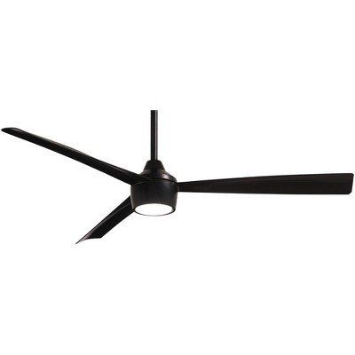 56" Minka Aire Modern 3 Blade Outdoor Ceiling Fan with LED Light Remote Control Coal Wet Rated for Patio Exterior Porch Gazebo