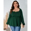 Women'S Small V-Neck Lantern Sleeve Large Size Top - 2 of 2