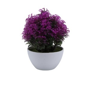 Unique Bargains Artificial Plants Misty Pine Topiary Plastic 3.94"x3.94"x7.48" 1 Pc - 1 of 4