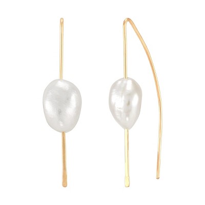 Silpada 'Staying Close' 14K Yellow Gold-Plated Sterling Silver Freshwater Pearl Drop Earrings
