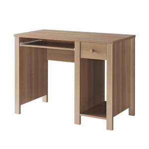 GlasFlength Desks Computer Desk Office Desk Writing Table Desk with Drawers Cabinet for Small Space Home Office, Beige, 39"*19.75"*30" - 1 of 4