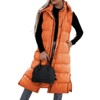 Imily Bela Womens Long Puffer Vest Hooded Sleeveless Winter Coats Quilted Warm Zip Up Padded Outerwear - 2 of 4